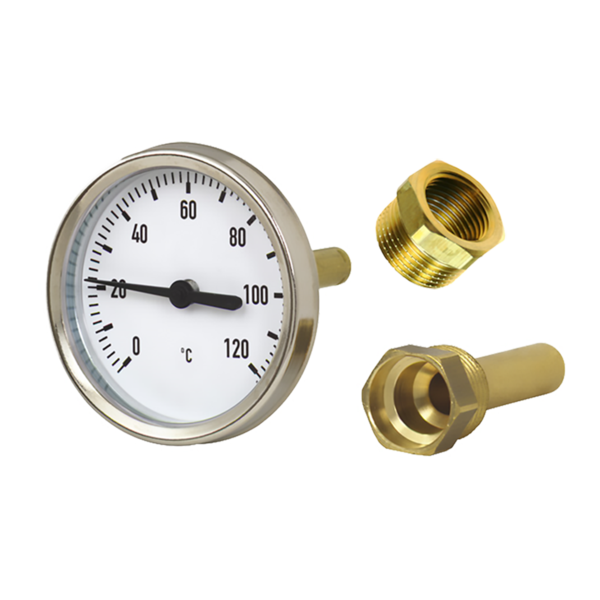 Thermometer with thermowell and 3/4” bushing. For CTC AT 500-750.